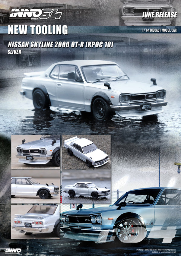 INNO64 1:64 Nissan Skyline 2000GT-R (KPGC10) in Silver