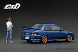 Ignition Model 1:18 Subaru Impreza WRX type R STi Version V (GC8) INITIAL D in Blue with Mr. Bunta Fujiwara