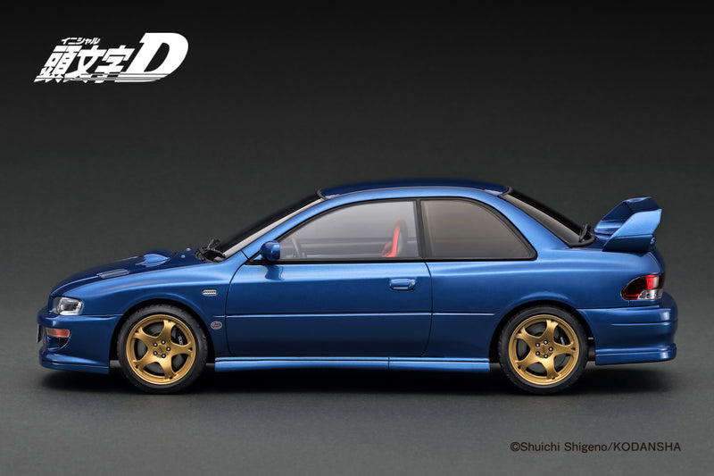 *PREORDER* Ignition Model 1:18 Subaru Impreza WRX type R STi Version V (GC8) INITIAL D in Blue with Mr. Bunta Fujiwara