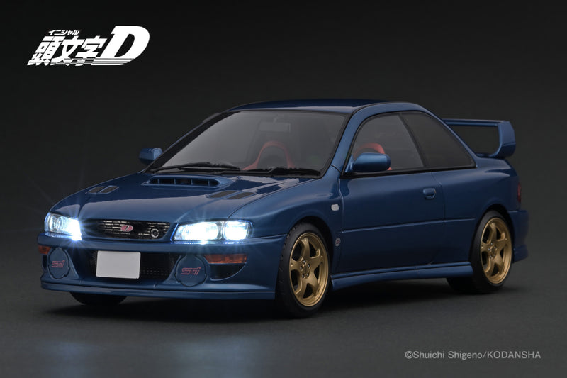 *PREORDER* Ignition Model 1:18 Subaru Impreza WRX type R STi Version V (GC8) INITIAL D in Blue with LED Lights