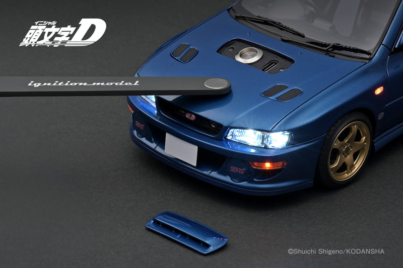 *PREORDER* Ignition Model 1:18 Subaru Impreza WRX type R STi Version V (GC8) INITIAL D in Blue with LED Lights