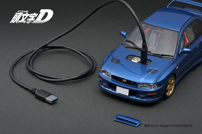 *PREORDER* Ignition Model 1:18 Subaru Impreza WRX type R STi Version V (GC8) INITIAL D in Blue with LED Lights