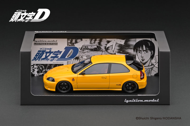 *PREORDER* Ignition Model 1:18 Honda Civic (EK9) Type-R in Yellow Initial D