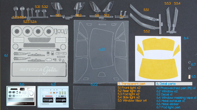 ZoomOn x Model Cars Houston 1/24 Toyota Altezza Gita Full Resin Model Kit