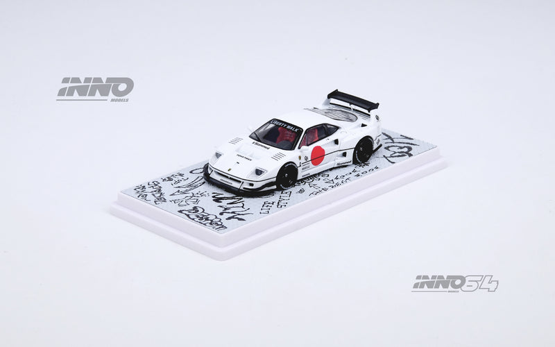 INNO64 1:64 Ferrari F40 Liberty Walk Tokyo Auto Salon 2023 Edition in White