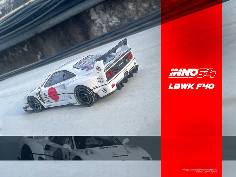 INNO64 1:64 Ferrari F40 Liberty Walk Tokyo Auto Salon 2023 Edition in White