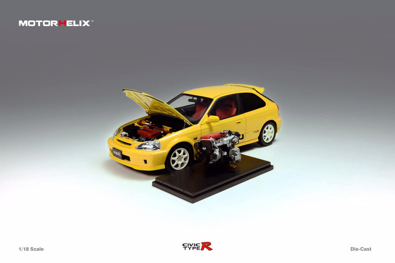 MotorHelix 1/18 Honda Civic Type-R Late Version (EK9) in Sunlight Yellow