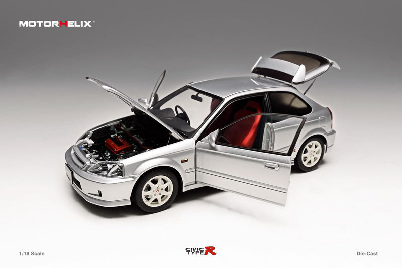 MotorHelix 1/18 Honda Civic Type-R Late Version (EK9) in Vogue Silver Metallic