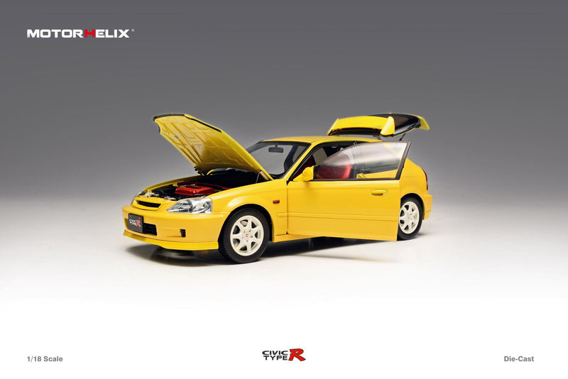 MotorHelix 1/18 Honda Civic Type-R Late Version (EK9) in Sunlight Yellow