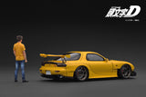 Ignition Model 1:18 Initial D Mazda RX-7 (FD3S) Yellow with Mr. Keisuke Takahashi
