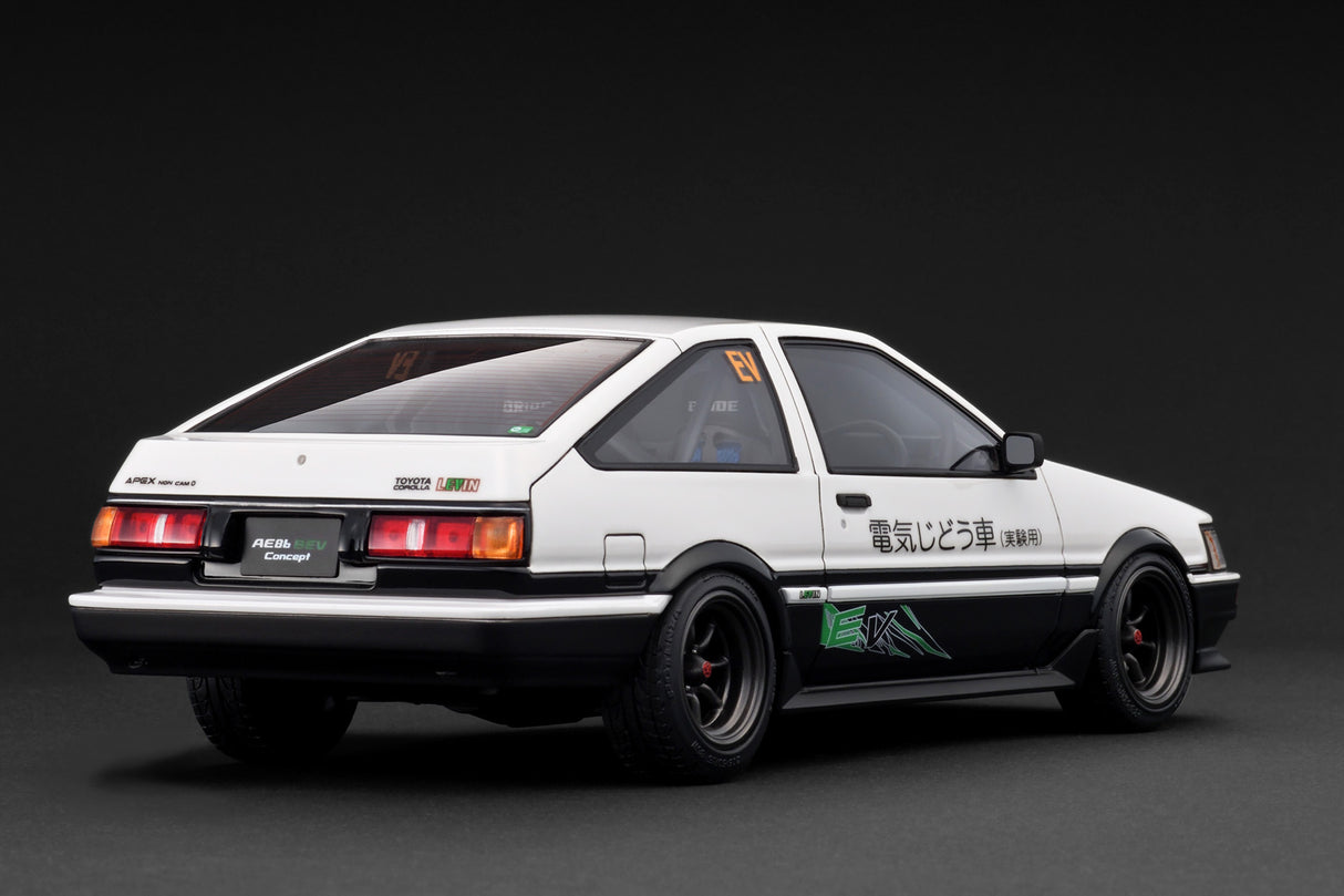 Ignition Model 1:18 Toyota Corolla Levin 3Dr (AE86) BEV in White/Black