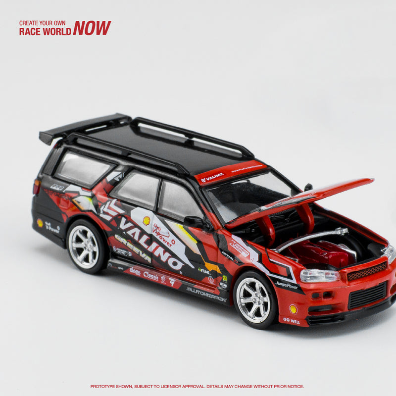 Pop Race 1/64 Nissan Stagea (R34 Converted) Pluto Mok "DRIFTGEA34" Shell Valino