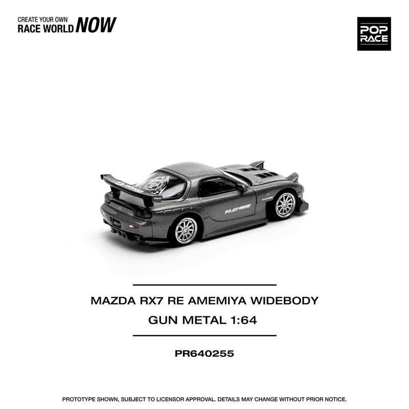 *PREORDER* Pop Race 1:64 Mazda RX-7 (FD3S) RE-Amemiya in Gun Metal