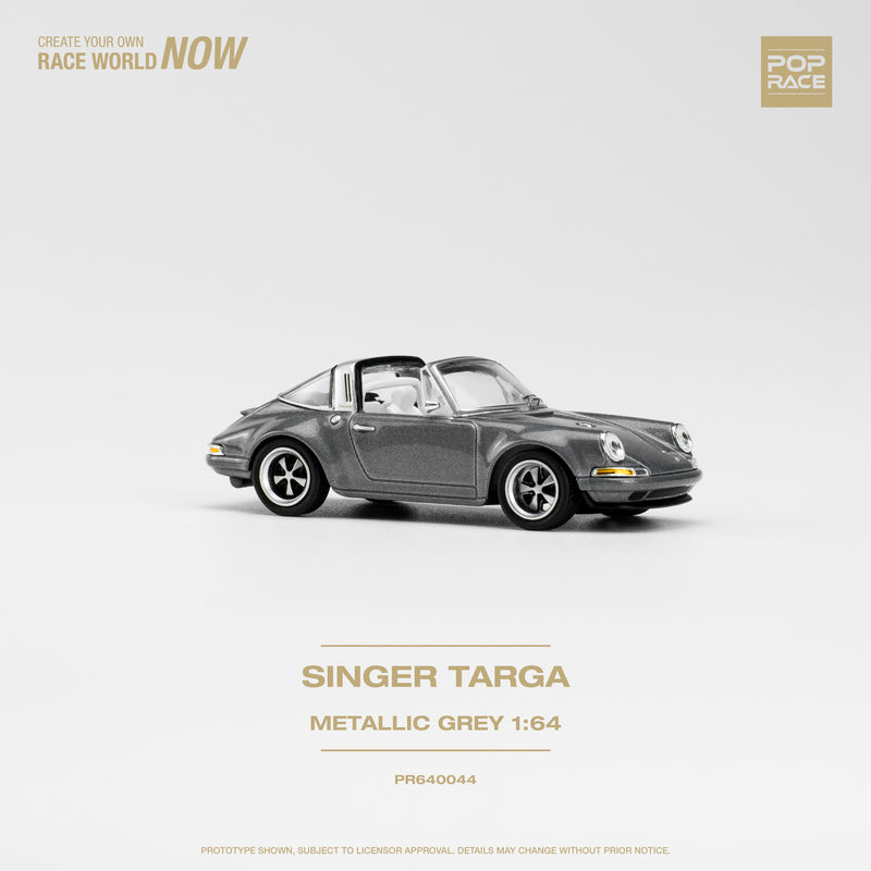 Pop Race 1/64 Porsche Singer Targa in Gray Metallic