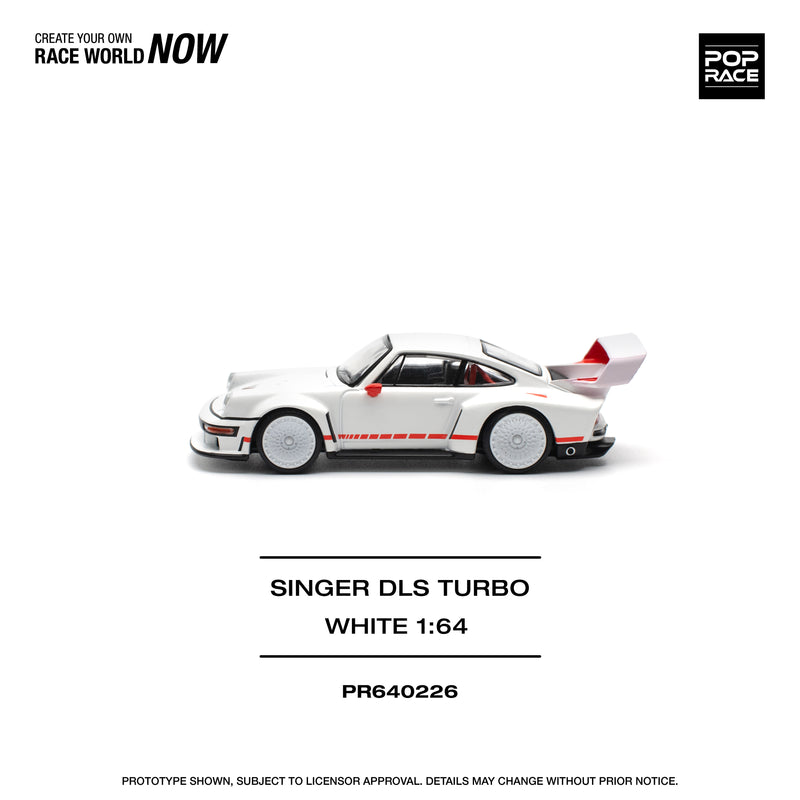 *PREORDER* Pop Race 1:64 Porsche Singer DLS Turbo (Track) in White