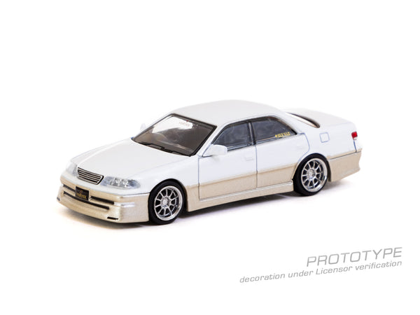 Tarmac Works 1/64 Toyota JZX100 Mark II VERTEX Lamely Special in White Metallic