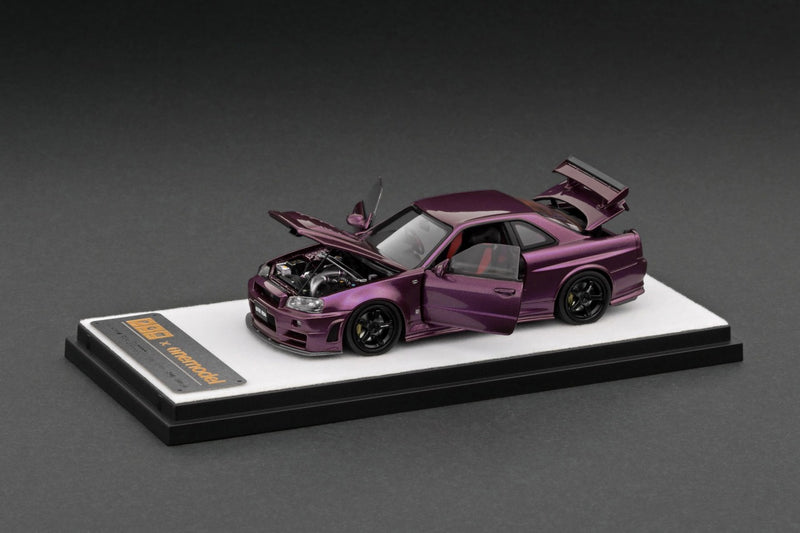 PGM x One Model 1:64 Nissan Skyline GT-R (R34) in Midnight Purple Regular Version