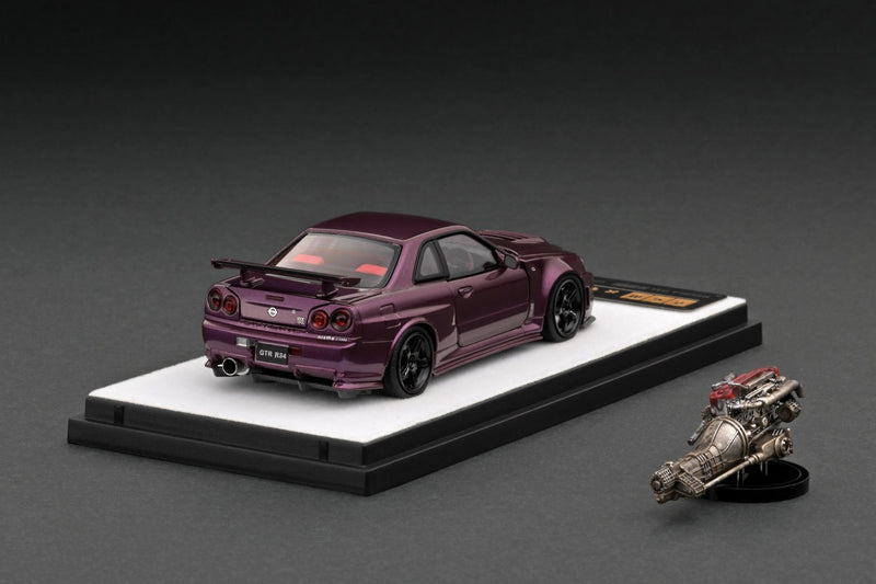 PGM x One Model 1:64 Nissan Skyline GT-R (R34) in Midnight Purple Regular Version