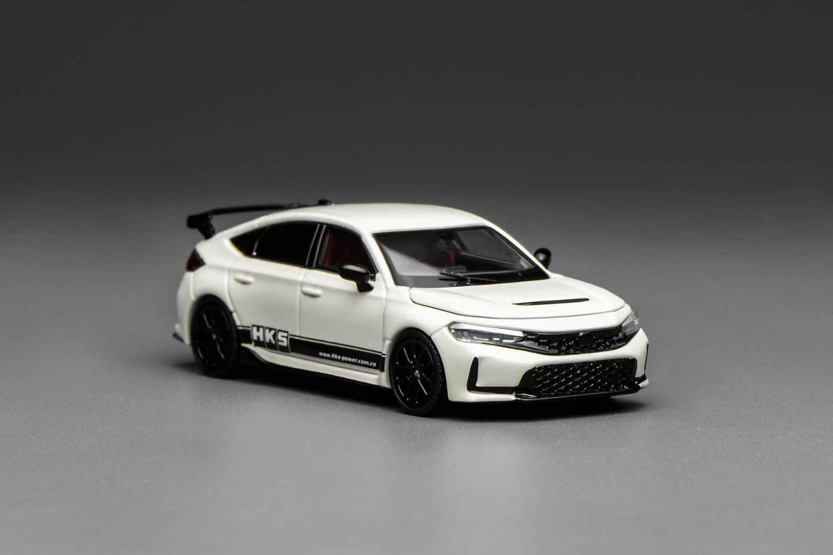 MotorHelix 1:64 Honda Civic Type-R (FL5) HKS Livery – Championship White