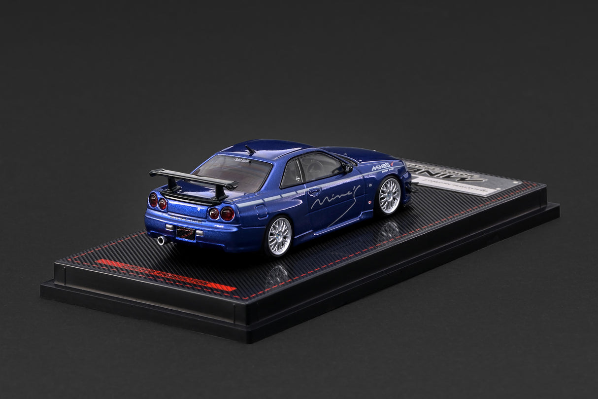 *PREORDER* Ignition Model 1:64 Nissan Skyline GT-R (BNR34) MINE'S in Blue Metallic