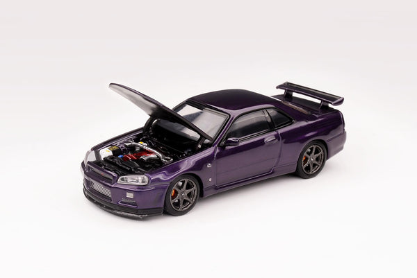 MotorHelix 1/64 Nissan Skyline GT-R (BNR34) in Midnight Purple