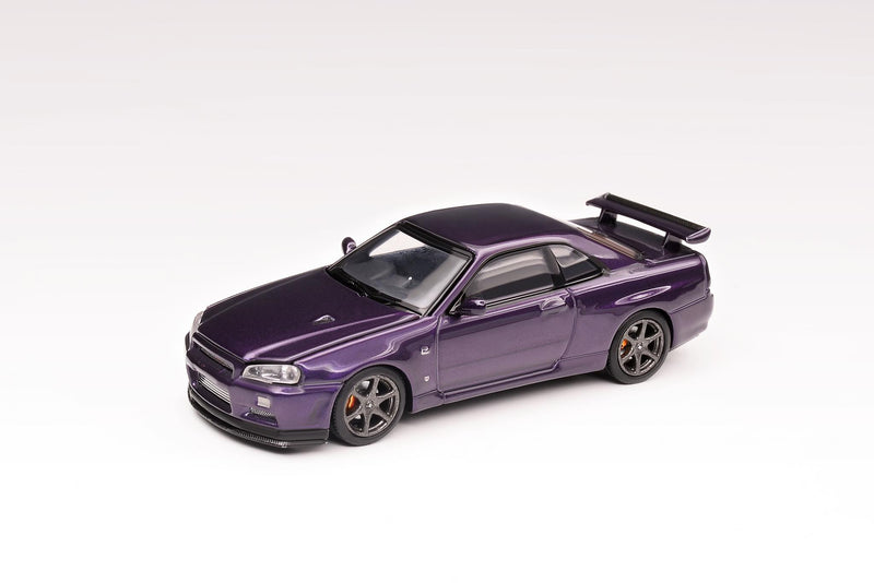 MotorHelix 1/64 Nissan Skyline GT-R (BNR34) in Midnight Purple