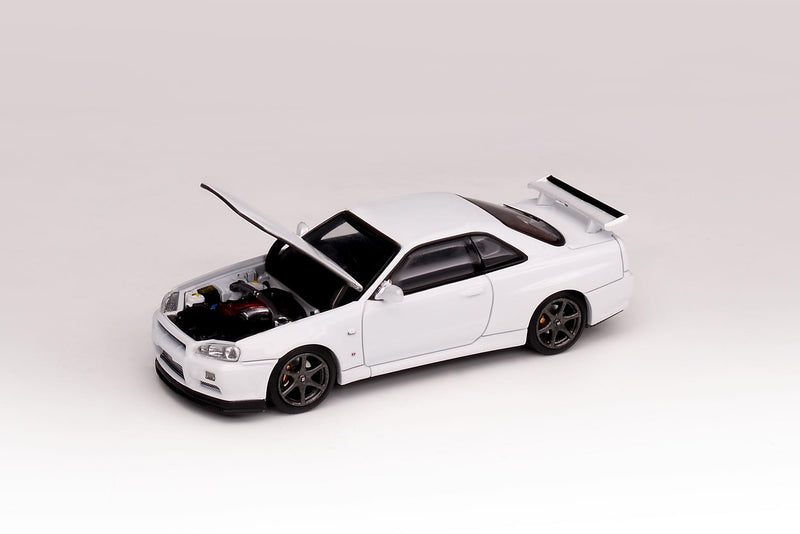 MotorHelix 1/64 Nissan Skyline GT-R (BNR34) in Pearl White