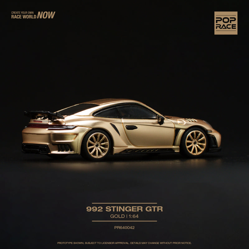 Pop Race 1/64 Porsche 992 Stinger GTR in Gold