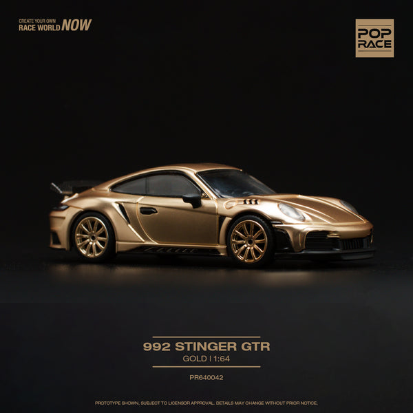 Pop Race 1/64 Porsche 992 Stinger GTR in Gold