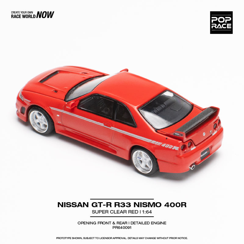 Pop Race 1/64 Nissan Skyline (BNCR33) NISMO 400R in Super Clear Red