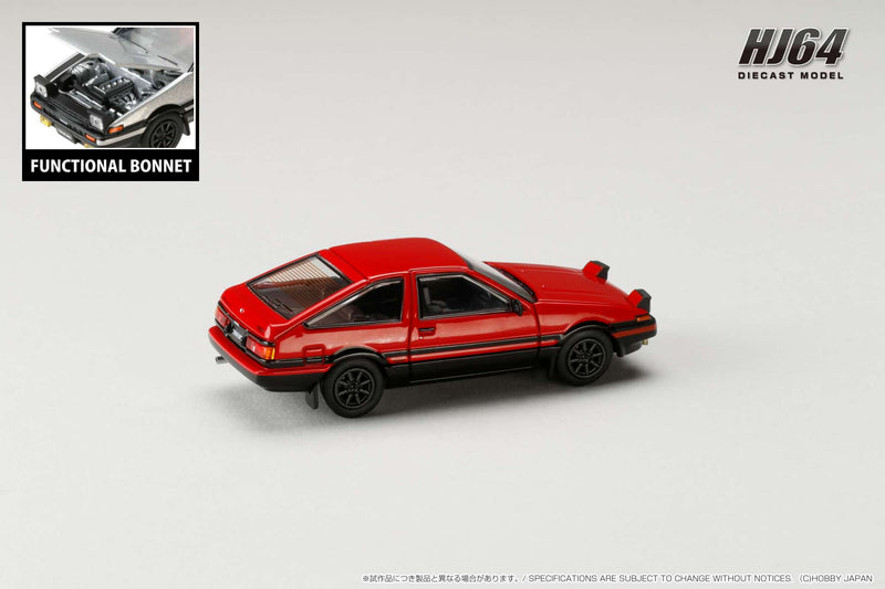 Hobby Japan 1:64 Toyota Sprinter Trueno GT Apex (AE86) Custom Version in Red / Black