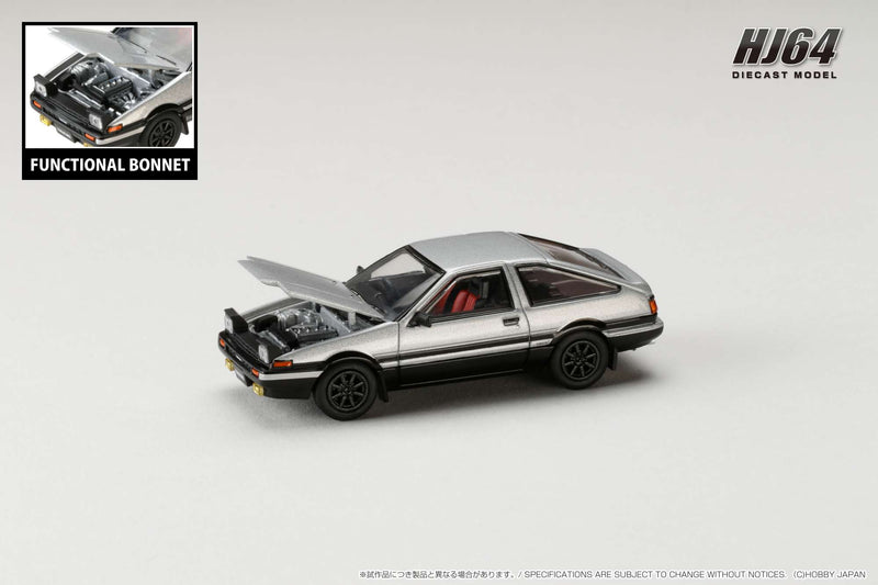 Hobby Japan 1:64 Toyota Sprinter Trueno GT Apex (AE86) Custom Version in Silver / Black