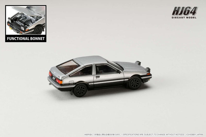 Hobby Japan 1:64 Toyota Sprinter Trueno GT Apex (AE86) Custom Version in Silver / Black