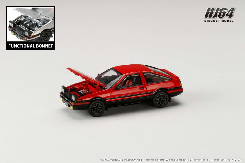 Hobby Japan 1:64 Toyota Sprinter Trueno GT Apex (AE86) Custom Version in Red / Black