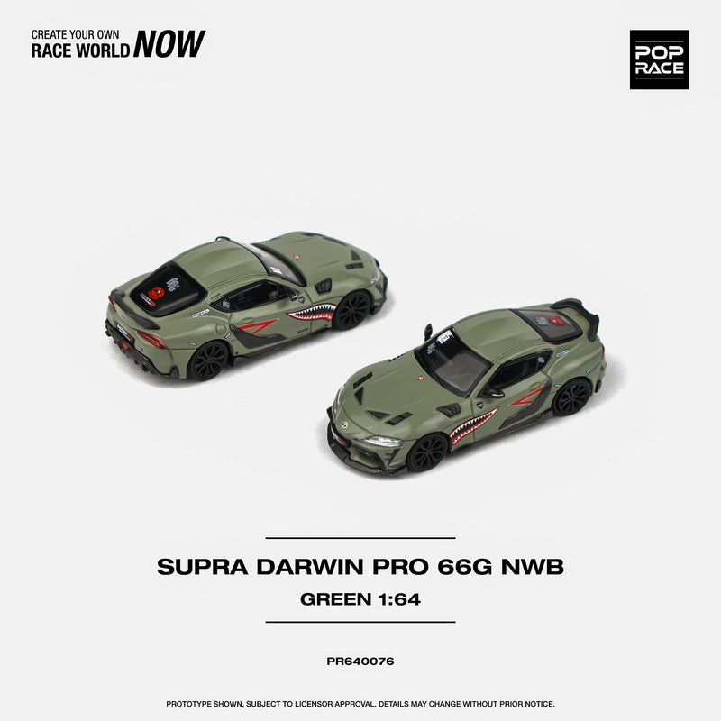 *PREORDER* Pop Race 1:64 Toyota GR Supra DarwinPro 66G NWB in Green