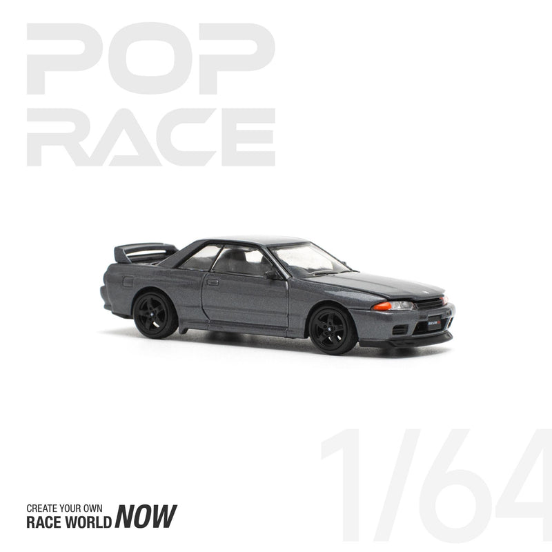 *PREORDER* Pop Race 1:64 Nissan Skyline GT-R R32 in Gun Grey Metallic