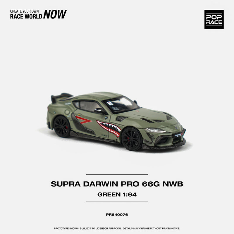 *PREORDER* Pop Race 1:64 Toyota GR Supra DarwinPro 66G NWB in Green