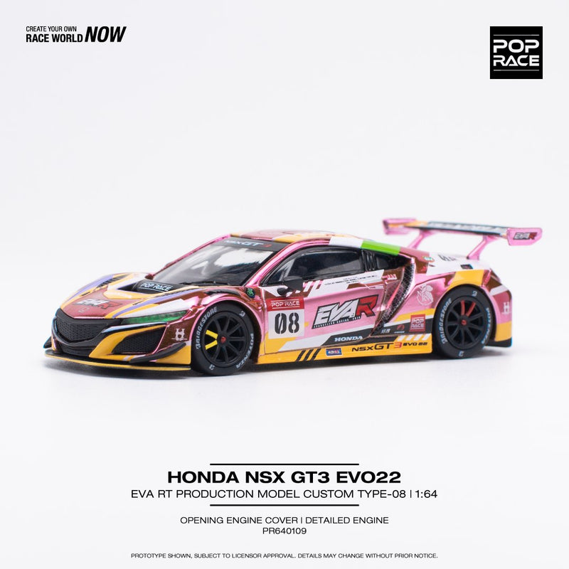 Pop Race 1:64 Honda NSX (NC1) GT3 EVO22 EVA RT Production Model Custom TYPE-08