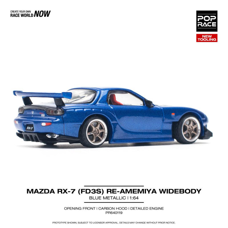 Pop Race 1:64 Mazda RX-7 (FD3S) RE-Amemiya in Metallic Blue