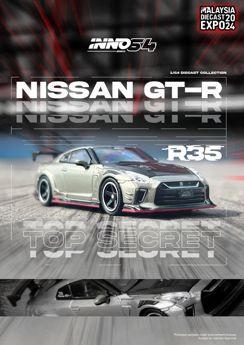 INNO64 1:64 Nissan GT-R (R35) "TOP SECRET" MDX 2024 Special Edition (ONE PER CUSTOMER / ORDER)