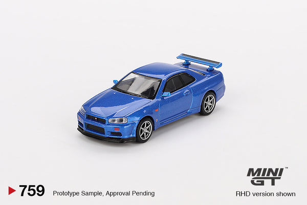 *PREORDER* MINI GT 1:64 Nissan Skyline GT-R (R34)  V-Spec Bayside Blue