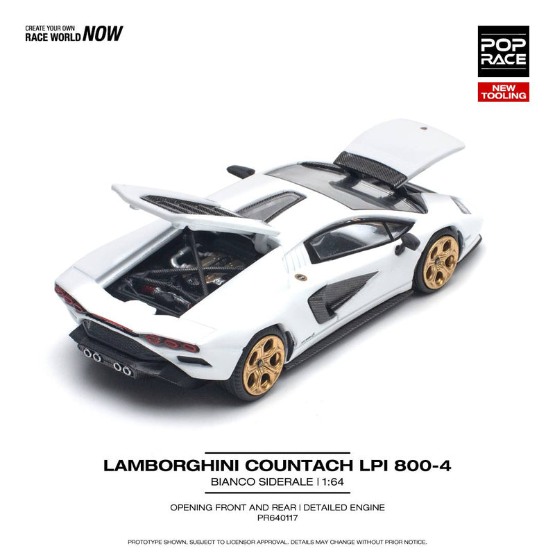 *PREORDER* Pop Race 1:64 Lamborghini Countach LPI 8004-4 in Bianco Siderale