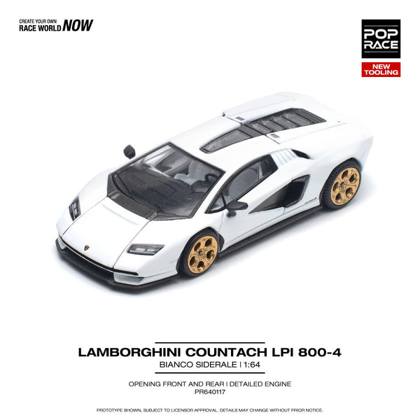 *PREORDER* Pop Race 1:64 Lamborghini Countach LPI 8004-4 in Bianco Siderale