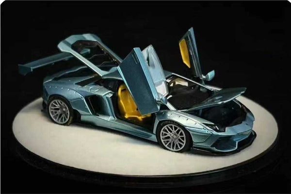 PGM Models 1:64 Lamborghini Aventador LP700 Liberty Walk in Ice Blue HEC 2024 Event Model