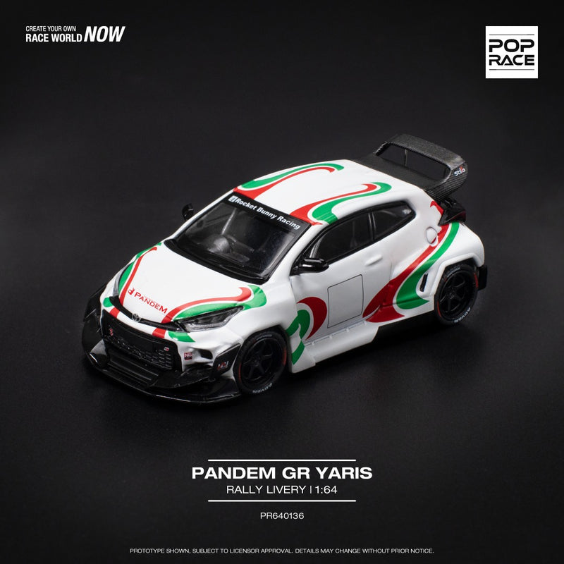 *PREORDER* Pop Race 1:64 Toyota GR Yaris PANDEM in Rally Livery