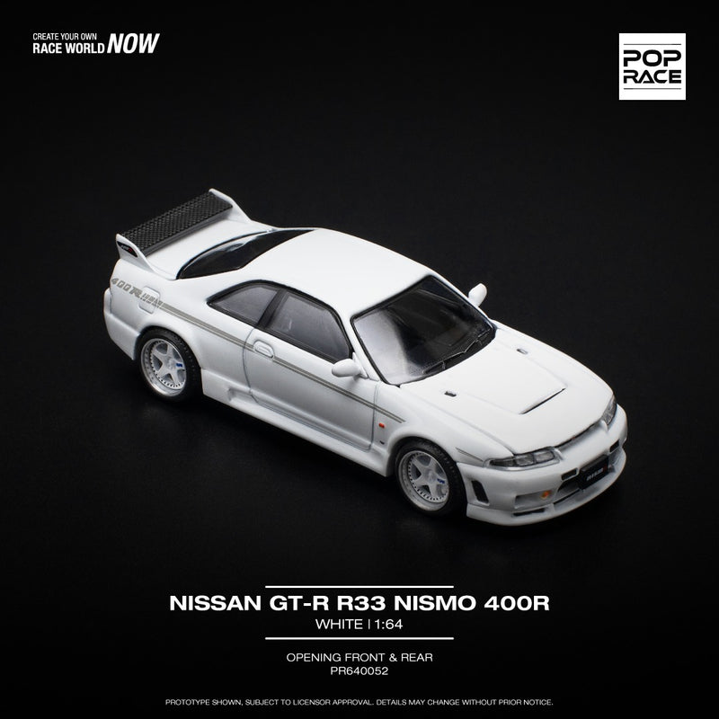 *PREORDER* Pop Race 1:64 Nissan Skyline (BNCR33) NISMO 400R in White