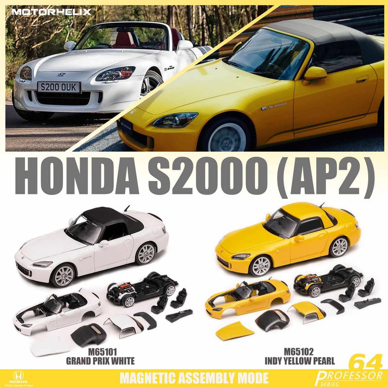 *PREORDER* MotorHelix 1:64 Honda S2000 (AP2) in Grand Prix White