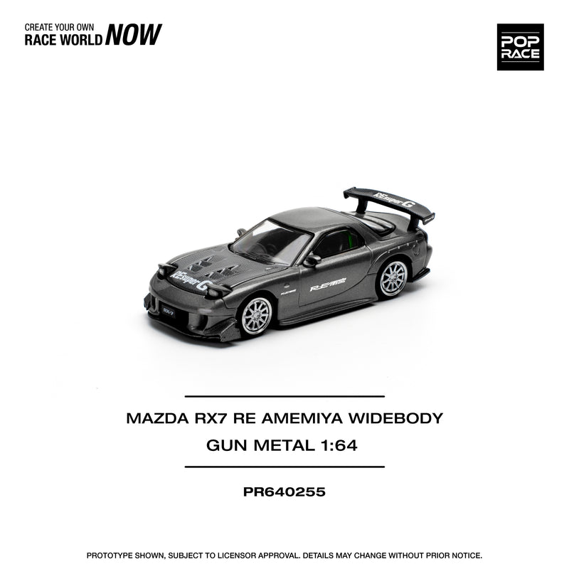 *PREORDER* Pop Race 1:64 Mazda RX-7 (FD3S) RE-Amemiya in Gun Metal