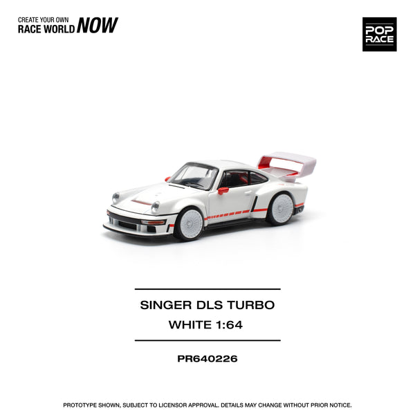 *PREORDER* Pop Race 1:64 Porsche Singer DLS Turbo (Track) in White