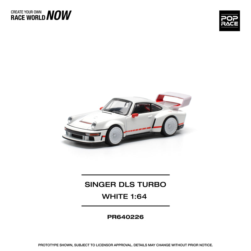 *PREORDER* Pop Race 1:64 Porsche Singer DLS Turbo (Track) in White